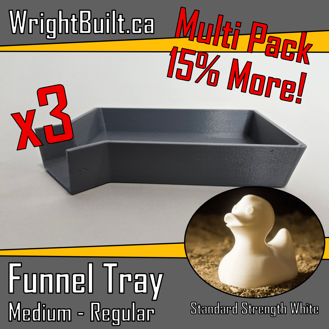 Funnel Tray - Medium & Regular - Standard Strength White Plastic - Sorting & Organizing Tool - 3 Pack